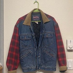 Vintage denim & plaid insulated jacket